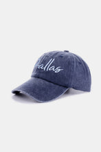 Load image into Gallery viewer, Zenana Washed DALLAS Embroidered Baseball Cap
