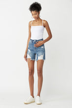 Load image into Gallery viewer, RISEN High Waisted Distressed Denim Shorts
