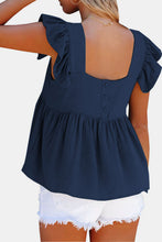 Load image into Gallery viewer, Full Size Ruffled Square Neck Cap Sleeve Blouse
