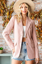 Load image into Gallery viewer, First Love Full Size Single-Breasted Flap Pocket Corduroy Blazer
