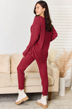 Load image into Gallery viewer, Basic Bae Full Size Notched Long Sleeve Top and Pants Set
