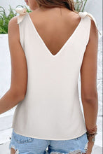 Load image into Gallery viewer, Printed V-Neck Tie Shoulder Tank
