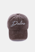 Load image into Gallery viewer, Zenana Washed DALLAS Embroidered Baseball Cap
