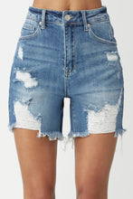 Load image into Gallery viewer, RISEN High Waisted Distressed Denim Shorts
