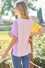 Load image into Gallery viewer, Hailey &amp; Co Full Size Color Block Short Sleeve Top
