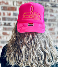 Load image into Gallery viewer, Boot Stitch Embroidered Trucker Hat
