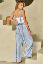 Load image into Gallery viewer, Square Neck Wide Strap Denim Overalls
