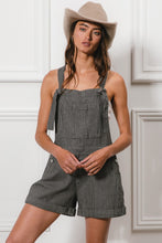 Load image into Gallery viewer, BiBi Tie Strap Washed Stripe Denim Overalls
