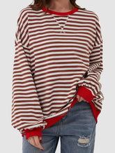 Load image into Gallery viewer, Striped Round Neck Long Sleeve T-Shirt
