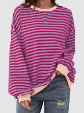 Load image into Gallery viewer, Striped Round Neck Long Sleeve T-Shirt
