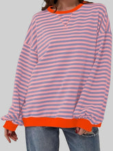 Load image into Gallery viewer, Striped Round Neck Long Sleeve T-Shirt
