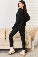 Load image into Gallery viewer, Basic Bae Full Size Notched Long Sleeve Top and Pants Set
