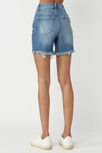 Load image into Gallery viewer, RISEN High Waisted Distressed Denim Shorts
