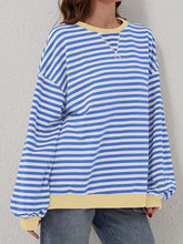 Load image into Gallery viewer, Striped Round Neck Long Sleeve T-Shirt
