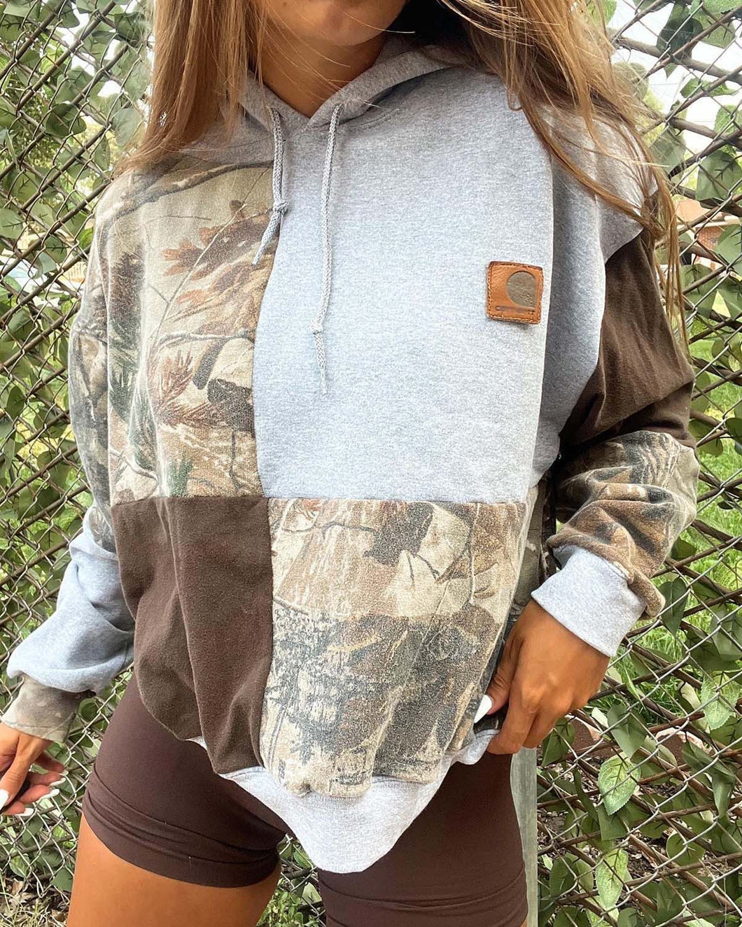 Camo Block Hooded Sweatshirt