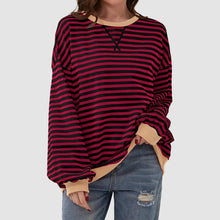 Load image into Gallery viewer, Striped Round Neck Long Sleeve T-Shirt
