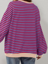 Load image into Gallery viewer, Striped Round Neck Long Sleeve T-Shirt
