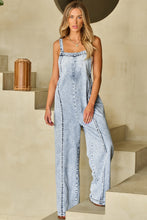 Load image into Gallery viewer, Square Neck Wide Strap Denim Overalls
