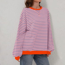 Load image into Gallery viewer, Striped Round Neck Long Sleeve T-Shirt
