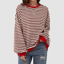 Load image into Gallery viewer, Striped Round Neck Long Sleeve T-Shirt
