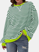 Load image into Gallery viewer, Striped Round Neck Long Sleeve T-Shirt
