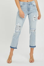 Load image into Gallery viewer, RISEN Mid-Rise Sequin Patched Jeans
