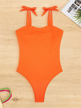 Load image into Gallery viewer, Tied Wide Strap One-Piece Swimwear
