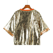 Load image into Gallery viewer, Gold Houston Astros Sequin Top
