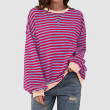 Load image into Gallery viewer, Striped Round Neck Long Sleeve T-Shirt
