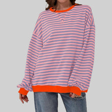 Load image into Gallery viewer, Striped Round Neck Long Sleeve T-Shirt
