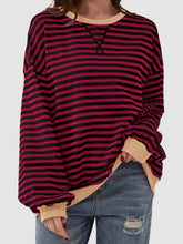 Load image into Gallery viewer, Striped Round Neck Long Sleeve T-Shirt
