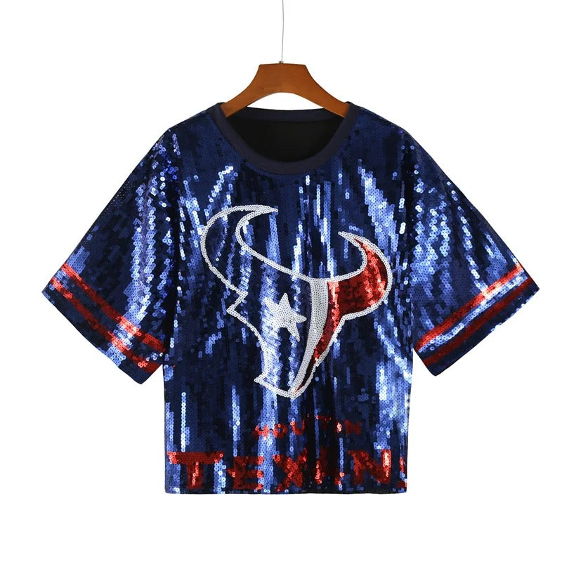 Houston Texans Sequin Top