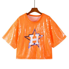 Load image into Gallery viewer, Houston Astros Sequin Top
