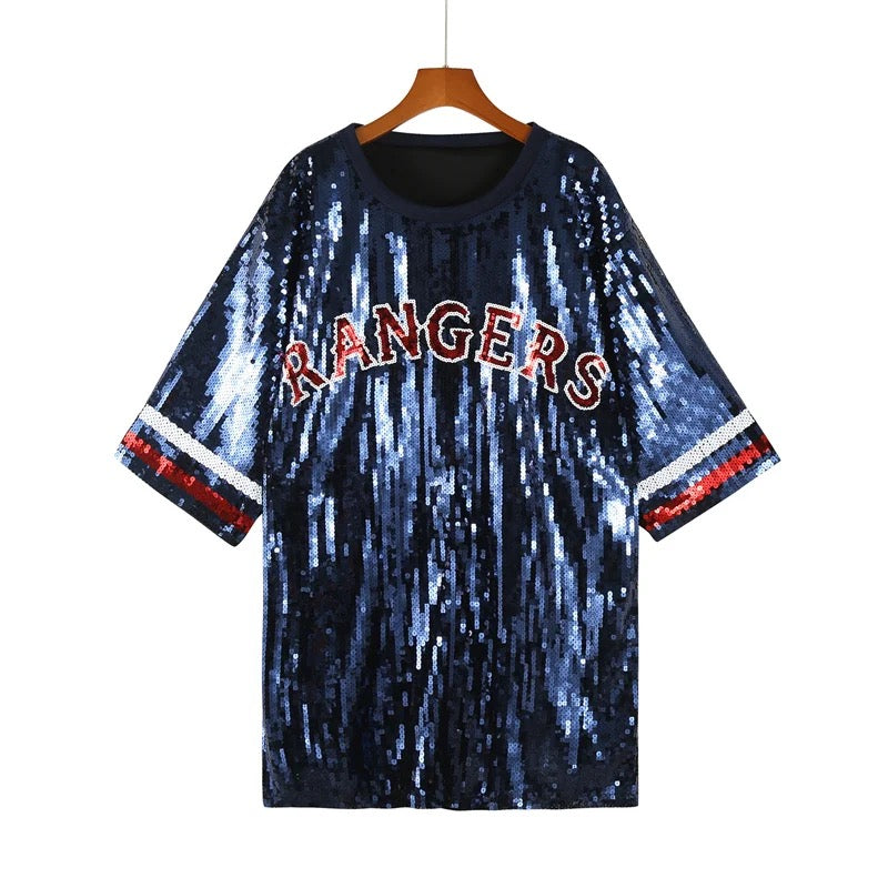 Texas Rangers Sequin Top