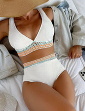 Load image into Gallery viewer, Ribbed V-neck 2 Piece Swimsuit
