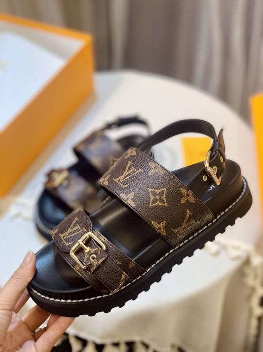 Buckles and Print Sandals