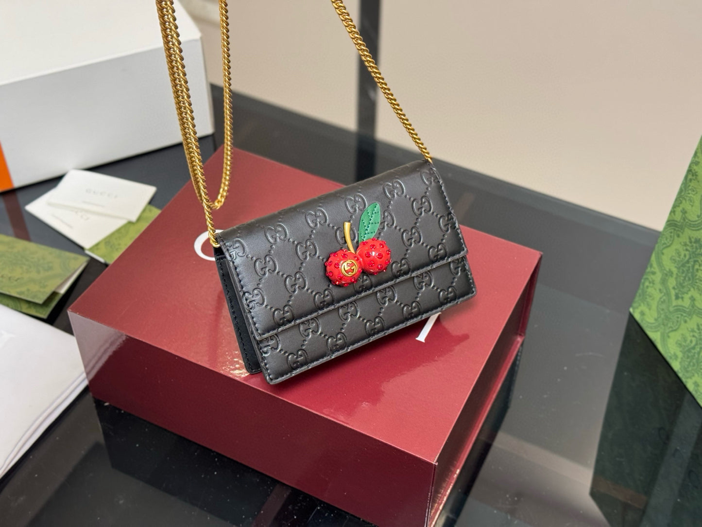 Black Cherry Off Shoulder Bag
