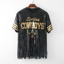 Load image into Gallery viewer, Cowboys Fringe Sequin Top
