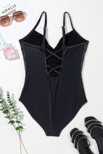 Load image into Gallery viewer, Embroidered V-Neck One-Piece Swimwear
