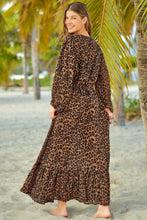 Load image into Gallery viewer, Leopard Open Front Long Sleeve Cover Up
