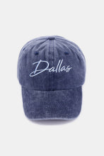 Load image into Gallery viewer, Zenana Washed DALLAS Embroidered Baseball Cap
