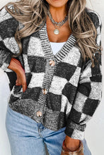 Load image into Gallery viewer, Checkered Button Up Long Sleeve Cardigan
