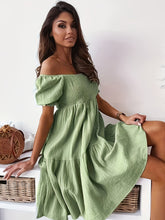 Load image into Gallery viewer, Full Size Ruffled Off-Shoulder Short Sleeve Dress
