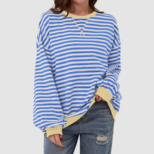 Load image into Gallery viewer, Striped Round Neck Long Sleeve T-Shirt
