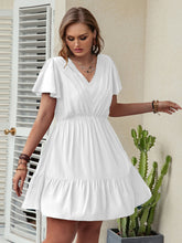 Load image into Gallery viewer, Plus Size Ruffle Hem V-Neck Short Sleeve Dress
