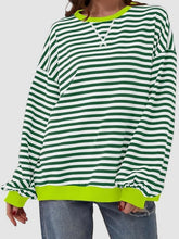 Load image into Gallery viewer, Striped Round Neck Long Sleeve T-Shirt
