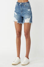 Load image into Gallery viewer, RISEN High Waisted Distressed Denim Shorts
