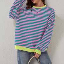 Load image into Gallery viewer, Striped Round Neck Long Sleeve T-Shirt
