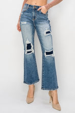 Load image into Gallery viewer, Risen Full Size High Rise Distressed Ankle Flare Jeans
