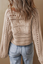 Load image into Gallery viewer, Cable-Knit Openwork Long Sleeve Sweater
